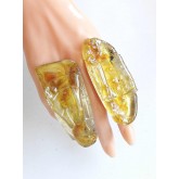 Big Gold Clear Ring